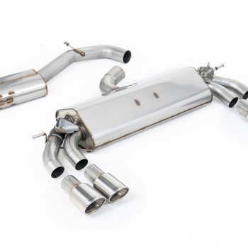 Audi S3 8V.2 Sportback - Resonated (Quieter) GPF/OPF-Back Exhaust System with Quad Oval Polished Trims - Polished - Oval (Jet)