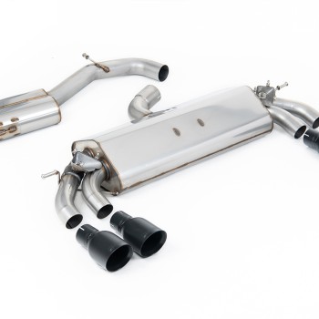 Audi S3 8V.2 Sportback - Resonated (Quieter) GPF/OPF-Back Exhaust System with Quad Round Cerakote Black Trims - Cerakote Black - GT