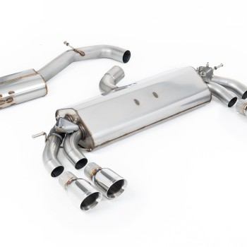 Audi S3 8V.2 Sportback - Resonated (Quieter) GPF/OPF-Back Exhaust System with Quad Round Polished Trims - Polished - GT