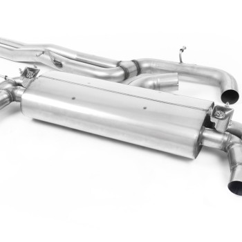 Audi TTRS MK3 Quattro - Non-Resonated (Louder) Cat-Back Exhaust System with Titanium Oval Trims - Brushed Titanium