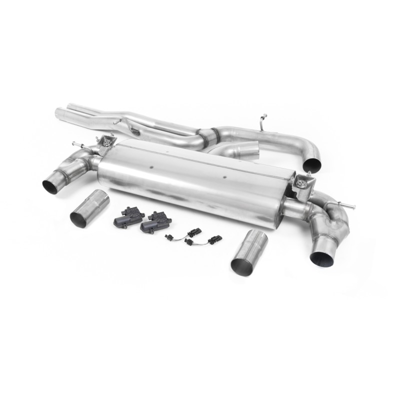 Audi RS3 8V - Non-Resonated (Louder) Cat-Back Exhaust System with Burnt Titanium Oval Trims - Burnt Titanium