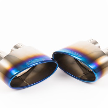 Audi RS4 B9 Avant - Road+ Cat-Back Exhaust System with Burnt Titanium Oval Trims - Burnt Titanium