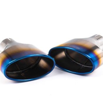 Audi RS4 B9 Avant/Sportback - Non-Resonated (Louder) Cat-Back Exhaust System with Burnt Titanium Oval Trims - Burnt Titanium