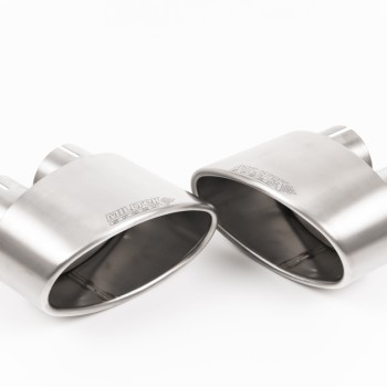 Audi RS5 B9 GPF Models - Resonated (Quieter) Cat-Back Exhaust System with Titanium Oval Trims - Brushed Titanium