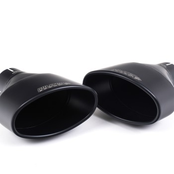 Audi RS5 B9 GPF Models - Non-Resonated Race Cat-Back Exhaust System (Loudest) with Cerakote Black Oval Trims - Cerakote Black