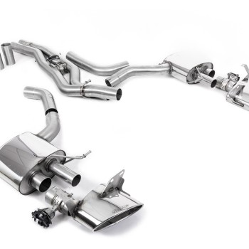 Audi RS6/RS7 C8 - Front Silencer Back System (Twin 80mm) with Polished Oval Trims - Polished