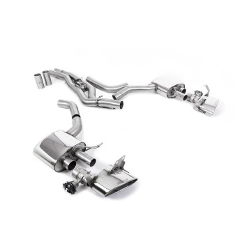 Audi RS6/RS7 C8 - Front Silencer Back System (Twin 80mm) with Polished Oval Trims - Polished