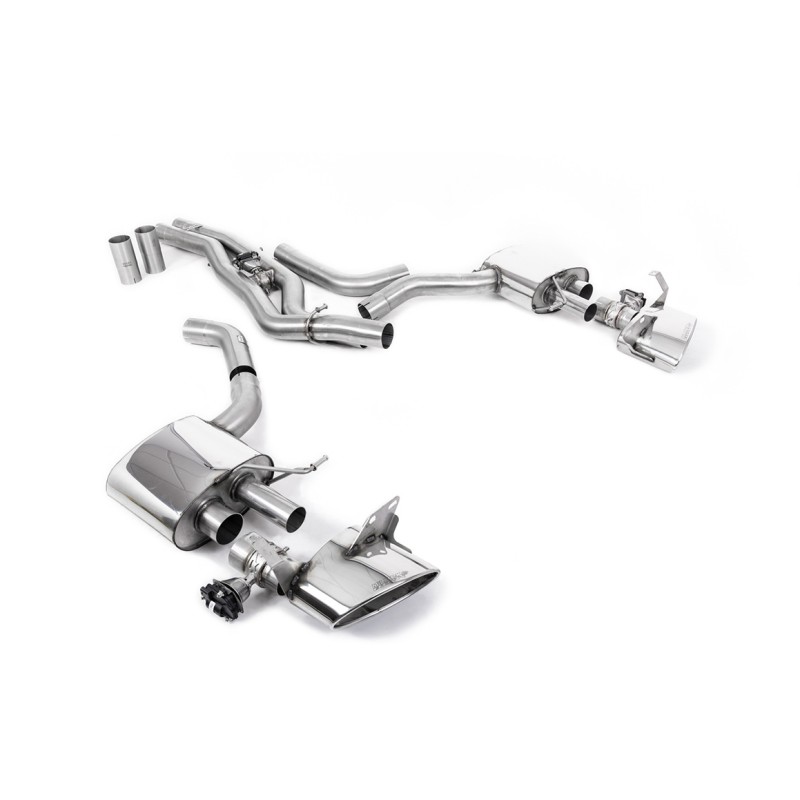 Audi RS6/RS7 C8 - Front Silencer Back System (Twin 80mm) with Polished Oval Trims - Polished