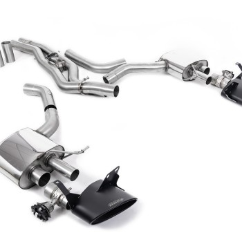Audi RS6/RS7 C8 - Front Silencer Back System (Twin 80mm) with Cerakote Black Oval Trims - Cerakote Black