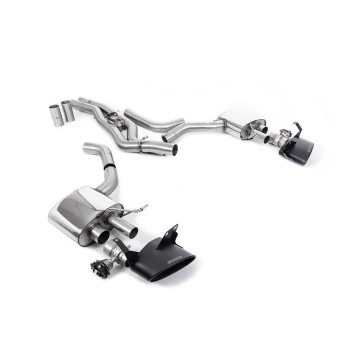 Audi RS6/RS7 C8 - Front Silencer Back System (Twin 80mm) with Cerakote Black Oval Trims - Cerakote Black