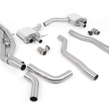 Audi RS6/RS7 C8 - Non Resonated (Louder) Cat Back System (Twin 80mm) with Polished Oval Trims - OE Requires Cutting - Polished