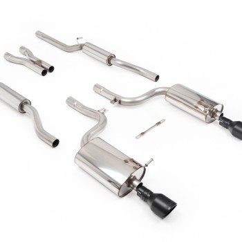 Audi S4 B6 - Resonated (Quieter) Cat-Back Exhaust System with Jet-100 Cerakote Black Trims