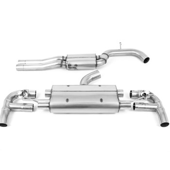 Audi RS3 8V Facelift - 80MM Resonated (Quieter) Cat-Back Exhaust System with Titanium Trims - Brushed Titanium