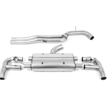 Audi RS3 8V Facelift - 80MM Non-Resonated (Louder) Cat-Back Exhaust System with Polished Trims - Polished