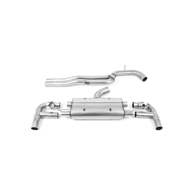 Audi RS3 8V Facelift - 80MM Non-Resonated (Louder) Cat-Back Exhaust System with Titanium Trims - Brushed Titanium