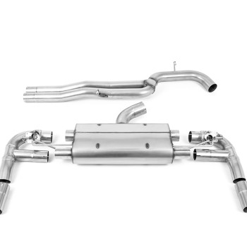 Audi RS3 8V - 80MM Non-Resonated (Louder) Cat-Back Exhaust System with Polished Trims - Polished