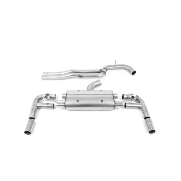 Audi RS3 8V - 80MM Non-Resonated (Louder) Cat-Back Exhaust System with Burnt Titanium Trims - Burnt Titanium