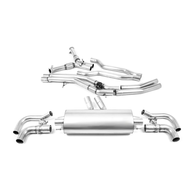 Audi RSQ8 - Non-Resonated (Louder) OPF Back Exhaust - Uses OE Trims