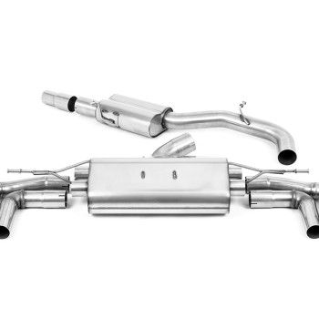 Audi S3 8Y Sportback GPF models - 80mm Resonated Cat-Back Exhaust System with Carbon Trims - EC Approved - Carbon Fibre