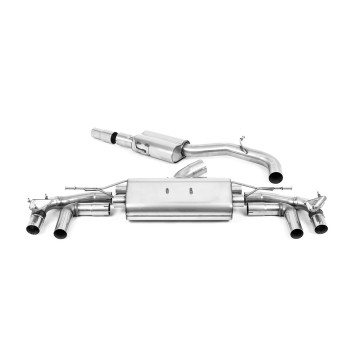 Audi S3 8Y Sportback GPF models - 80mm Resonated Cat-Back Exhaust System with Carbon Trims - EC Approved - Carbon Fibre
