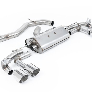 Audi S3 8Y Sportback GPF models - 80mm Non-Resonated (Louder) Cat-Back Exhaust System with Polished Trims - Polished