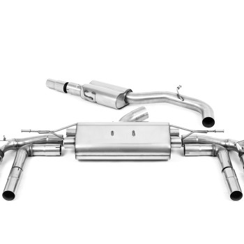 Audi S3 8Y GPF models - 80mm Resonated Cat-Back Exhaust System with Polished Trims - Polished - GT