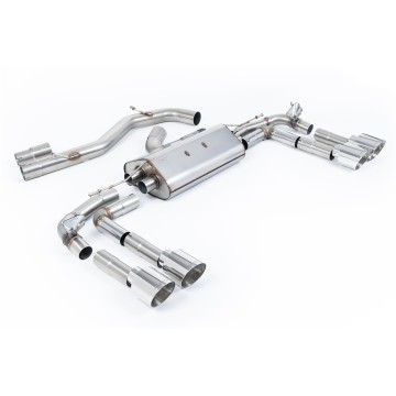 Audi S3 8Y - Part-Resonated Cat-Back Exhaust System with GT-115 Polished Tips - Polished - GT