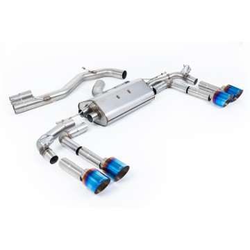 Audi S3 8Y - Part-Resonated Cat-Back Exhaust System with Burnt Titanium Trims - Burnt Titanium - GT