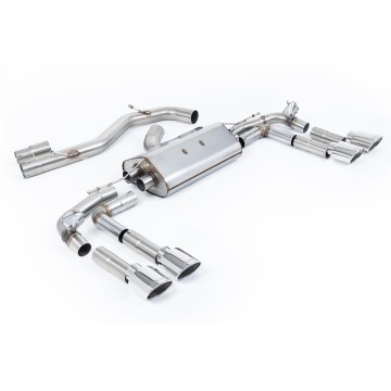 Audi S3 8Y - Part-Resonated Cat-Back Exhaust System with Polished Oval Tips - Polished - Oval (Jet)