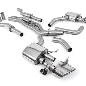 Audi RS6/RS7 C8 - Resonated (Quieter) Cat Back Back System with Polished Oval Trims - Polished