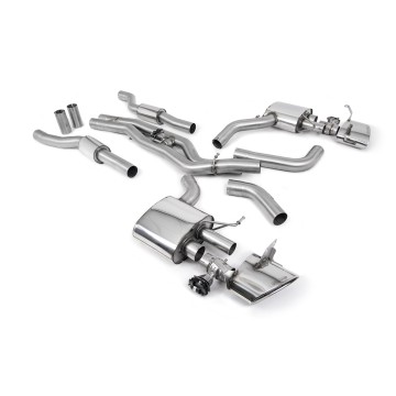 Audi RS6/RS7 C8 - Resonated (Quieter) Cat Back Back System with Polished Oval Trims - Polished