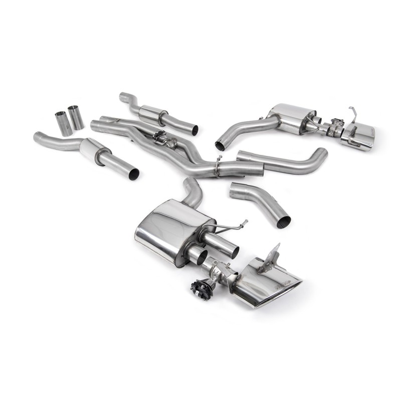 Audi RS6/RS7 C8 - Resonated (Quieter) Cat Back Back System with Polished Oval Trims - Polished