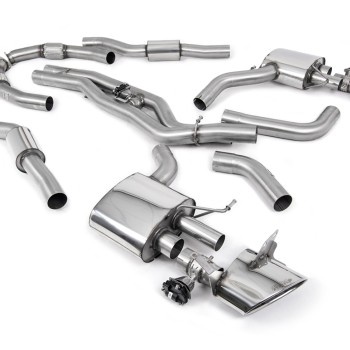 Audi RS6/RS7 C8 - Resonated Cat Back System (Twin 80mm) with Polished Oval Trims - Polished