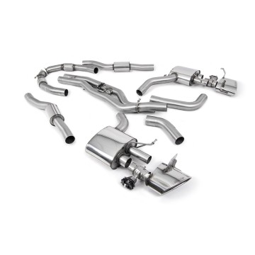 Audi RS6/RS7 C8 - Resonated Cat Back System (Twin 80mm) with Polished Oval Trims - Polished