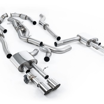 Audi S8 D5 V8 - Resonated (Quieter) OPF-Back Exhaust System with GT-115 Polished Trims - Polished