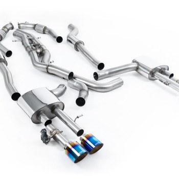 Audi S8 D5 V8 - Resonated (Quieter) OPF-Back Exhaust System with GT-115 Burnt Titanium Trims - Burnt Titanium