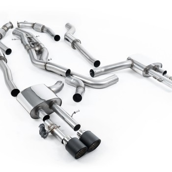 Audi S8 D5 V8 - Resonated (Quieter) OPF-Back Exhaust System with JET-115 Carbon Trims - Carbon Fibre