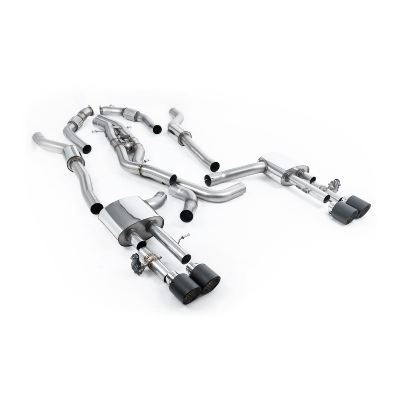 Audi S8 D5 V8 - Resonated (Quieter) OPF-Back Exhaust System with JET-115 Carbon Trims - Carbon Fibre