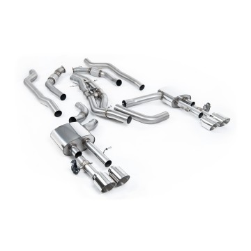 Audi S8 D5 V8 - Non-Resonated (Louder) OPF-Back Exhaust System with GT-115 Polished Trims - Polished