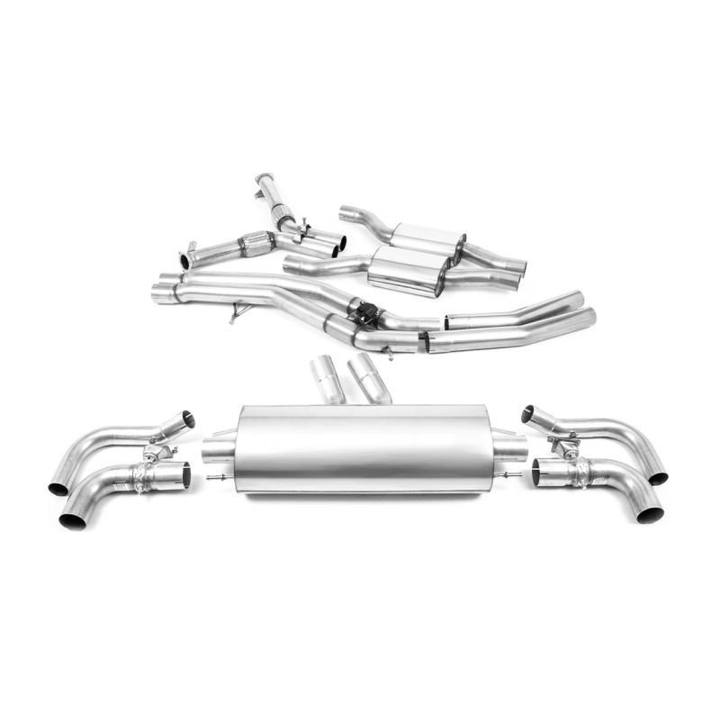 Audi RSQ8 - Resonated (Quieter) Cat-Back Exhaust System - Uses OE Trims - No Cutting Required