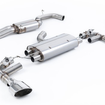 Audi TTRS MK3 Quattro - 80mm Resonated (Quieter) Cat-Back Exhaust System with Polished Trims - Polished