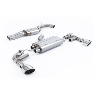 Audi TTRS MK3 Quattro - 80mm Resonated (Quieter) Cat-Back Exhaust System with Polished Trims - Polished
