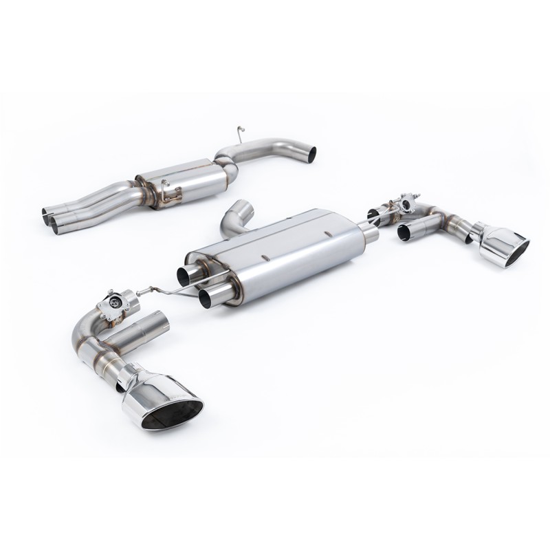 Audi TTRS MK3 Quattro - 80mm Resonated (Quieter) Cat-Back Exhaust System with Polished Trims - Polished