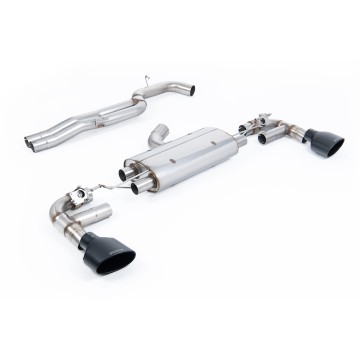 Audi TTRS MK3 Quattro - 80mm Non-Resonated (Loudest) Cat-Back Exhaust System with Cerakote Black Trims - Cerakote Black