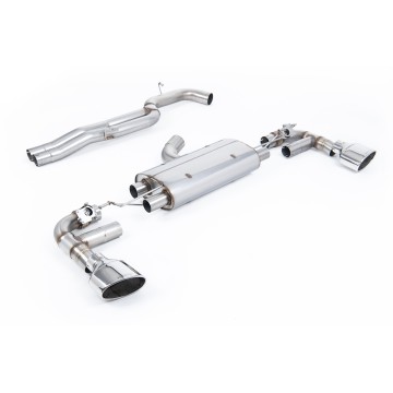 Audi TTRS MK3 Quattro - 80mm Non-Resonated Cat-Back Exhaust System with Polished Trims - Polished