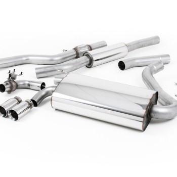 BMW 4 Series F32 428i Manual - Resonated (Quieter) Cat-Back Exhaust System with Polished Trims - Polished