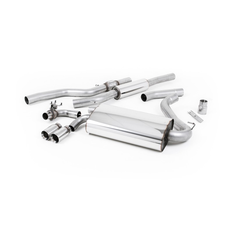 BMW 4 Series F32 428i Manual - Resonated (Quieter) Cat-Back Exhaust System with Polished Trims - Polished