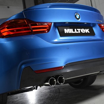 BMW 4 Series F32 428i Manual - Non-Resonated (Louder) Cat-Back Exhaust System with Polished Trims - Polished