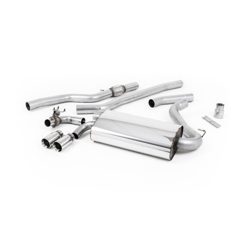 BMW 4 Series F32 428i Manual - Non-Resonated (Louder) Cat-Back Exhaust System with Polished Trims - Polished