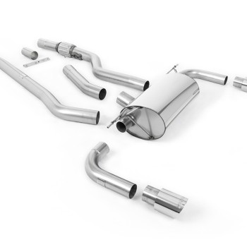 BMW 4 Series F32 428i Manual - Non-Resonated (Louder) Cat-Back Exhaust System with Polished Trims (For 435i M Sport Valance) - Polished